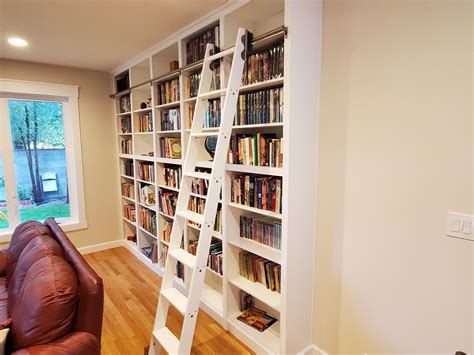 Bookshelves With Library Ladder Handmade Crafts Howto Diy Library