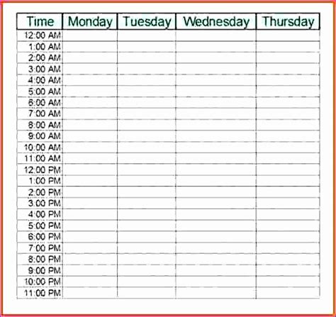 7 Excel 24 Hour Schedule Template Excel Templates