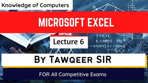 Microsoft Excel Microsoft Office Lec By Tawqeer Sir For Jkssb Faa Si Jkpsi Jkpsc Youtube