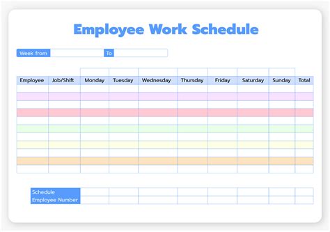 Free Employee Work Schedule Templates In Ms Excel Ms Word Format