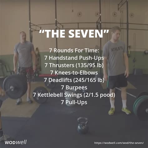 The Seven Wod 7 Rounds For Time 7 Handstand Push Ups 7 Thrusters