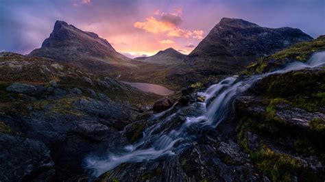 Romsdalen Valley In Norway Sunrise Morning Light Desktop Hd Wallpaper