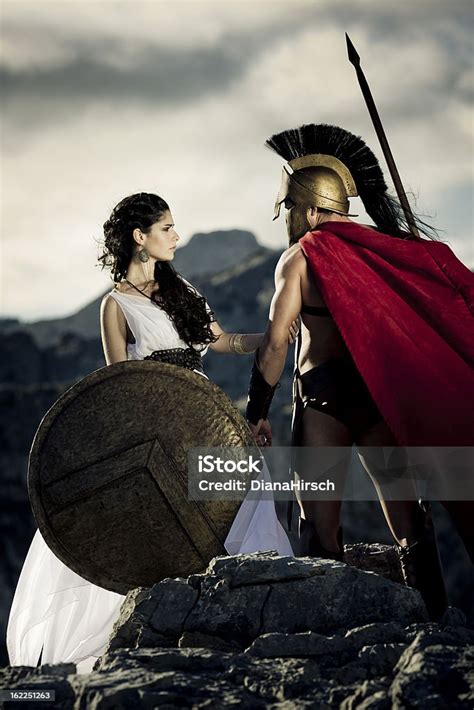 Farewell Between Spartan Couple Stock Photo Download Image Now