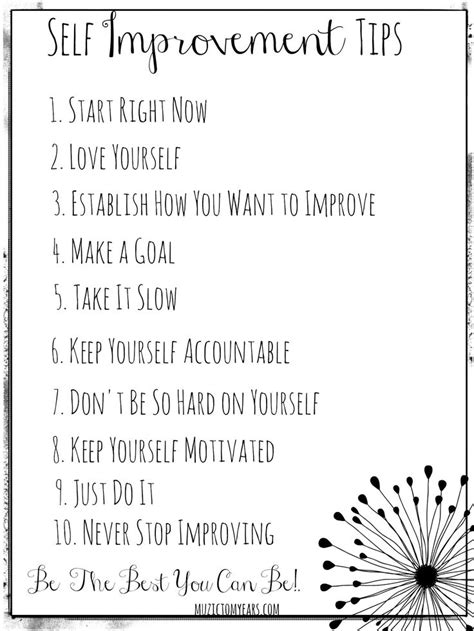 10 of The Best Self Improvement Tips - Muzic To My Ears ...