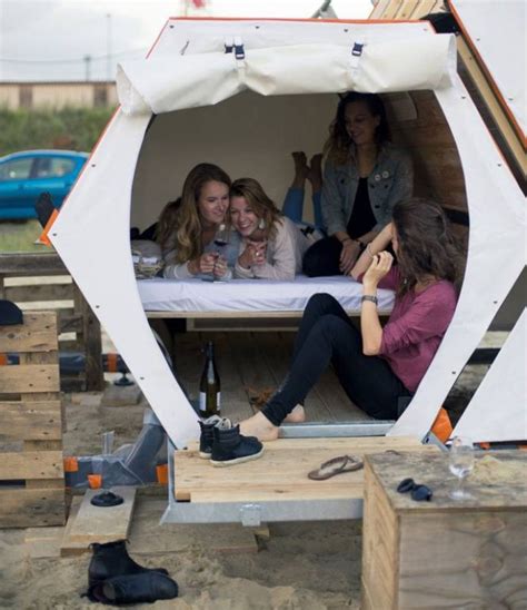 belgian firms design b and bee honeycomb sleep pods for budget music festival accommodation