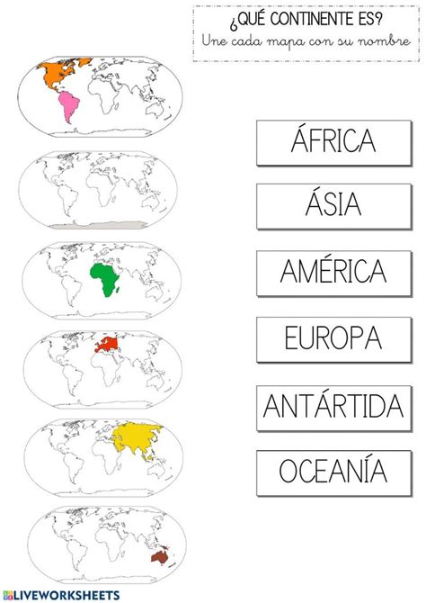 ¿qué Continente Es Ficha Interactiva Geography For Kids