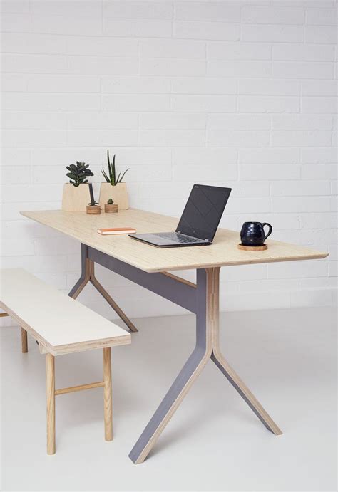 But those veneer ply layers can make sanding a bit tricky. Lozi's minimal plywood Sea table, used as a co working ...
