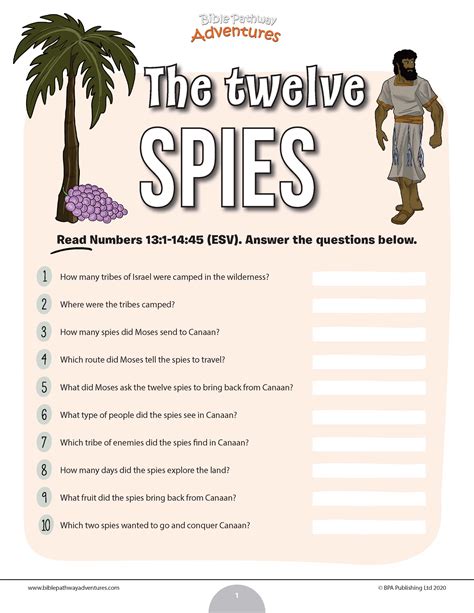 The Twelve Spies Quiz Bible Pathway Adventures
