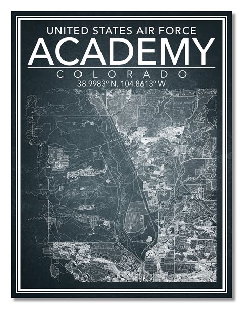 Wall Art Map Print Of United States Air Force Academy Etsy
