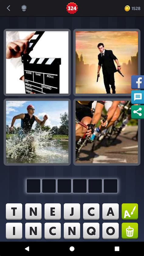 4 Pics 1 Word Answers Solutions Level 324 Action