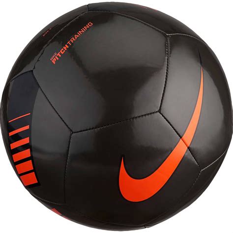 Nike Pitch Training Soccer Ball Metallic Black And Total Orange