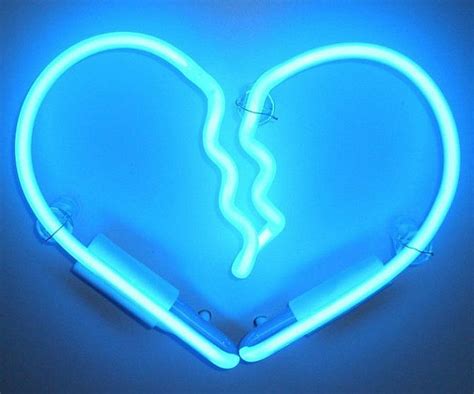 Neon Broken Heart Sign Blue Aesthetic Dark Blue Aesthetic Pastel