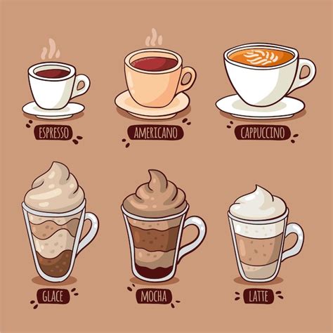 Types Of Coffee Vector Illustration Coffee Infographic Americano Vrogue