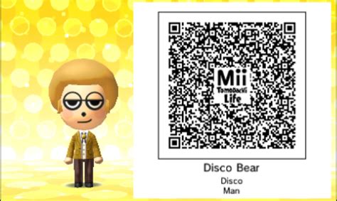 Disco Bear Mii Qr Code By Tomodachilife900 On Deviantart