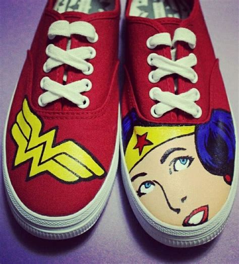 Wonder Woman Shoes Size 8 Wonder Woman Shoes Painted Shoes Custom