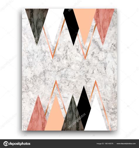 Marble Background With Triangles Vector Geometric Print For You ⬇