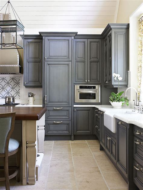 White Kitchen Cabinets With Blue Grey Walls - Blue Kitchen Walls With Dark Brown Cabinets