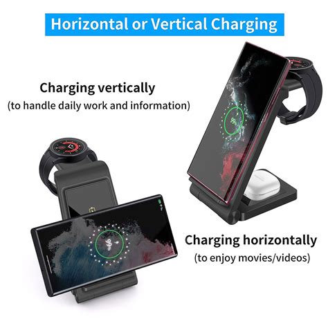 3in1 Fast Wireless Charger Charging Dock For Galaxy Watch Active