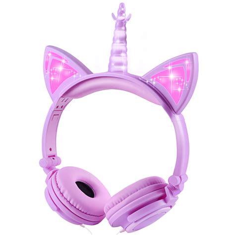 Glowing Purple Unicorn Headphones Unilovers