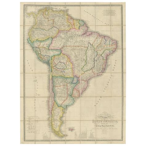 Home Living Globes Maps Vintage South America Map Home D Cor