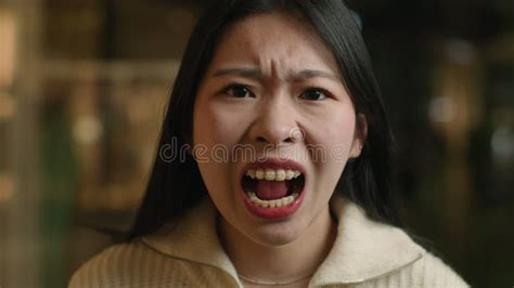 Asian Little Chinese Girl Screaming With Hands On Her Face Stock Image Image Of Knowledge