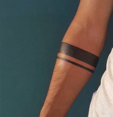 Tattoo that goes from foot to the leg is perfect for such sketches with a lot of smooth lines. Best Tattoo Trends - Mens Two Black Band With Thin Solid Line Tattoo On Forearm... in 2020 ...