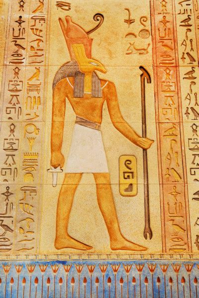 Ancient Egypt Scene Mythology Egyptian Gods And Pharaohs Stock