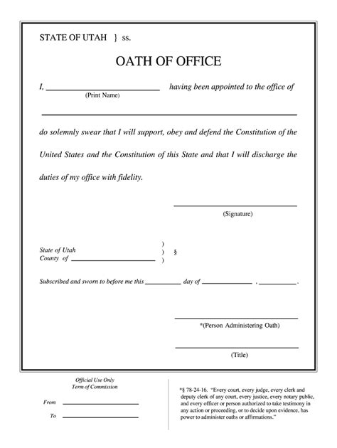 Oath Of Office Sample