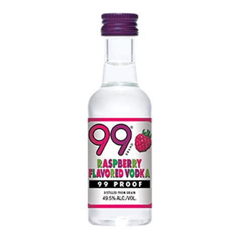 99 Brand Raspberries Flavored Vodka Liqueur 12x50ml Greatbooze