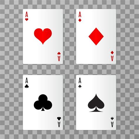 Set Of Vector Ace Playing Cards Vector Illustration Eps 10 Stock
