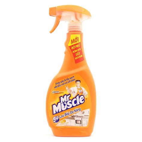Leaves a fresh lemon scent. Mr muscle 5 in 1 kitchen cleaner: Made in Vietnam, 520ML ...