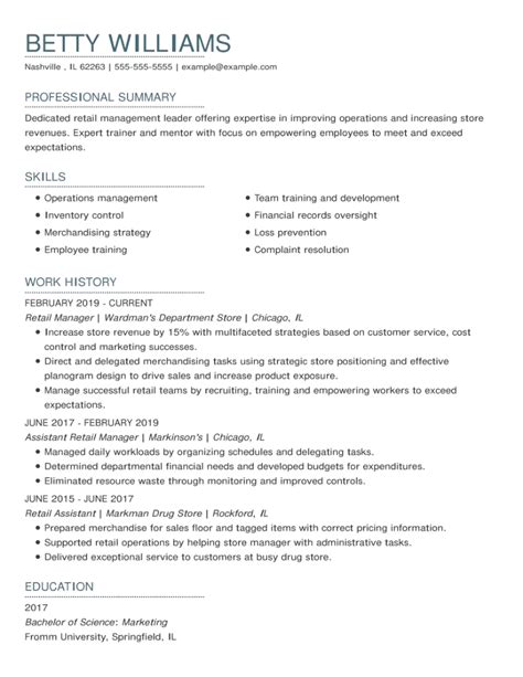 How To Craft The Ideal Retail Manager Resume