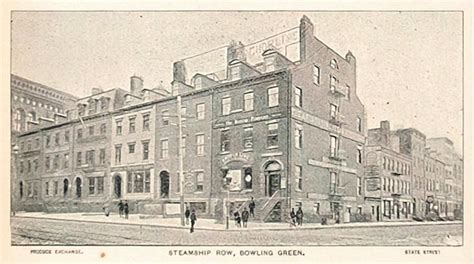 1893 Print Steamship Row Bowling Green New York City Original Histor