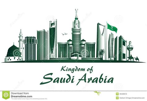 Illustration About Kingdom Of Saudi Arabia Famous Buildings Editable