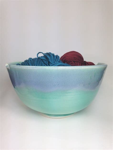 Knitting Bowl Ceramic Yarn Bowl Crochet Bowl Large Yarn Etsy