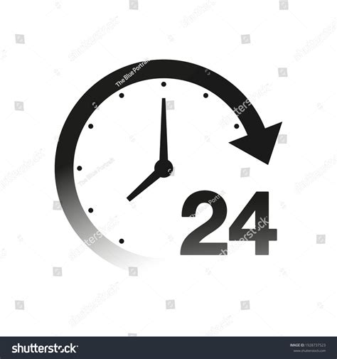 24 Hour Support Icon Illustration Isolated Stock Vector Royalty Free