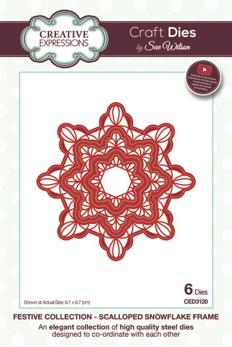 Sue Wilson Designs Die Festive Collection Scalloped Snowflake Frame