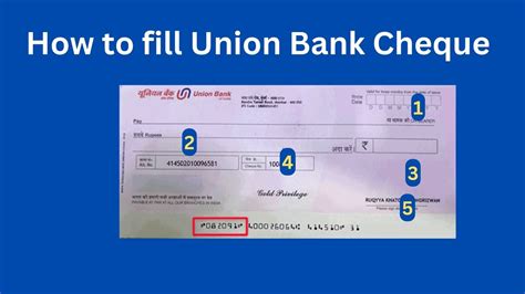 How To Fill A Cheque Of Union Bank Your 7 Step By Step Guide