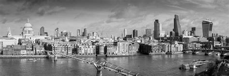 London Skyline St Pauls And The City Black And White Version