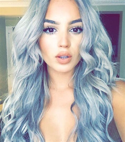 Shes Everything Grey Hair Model Blue Hair Hair Color Blue