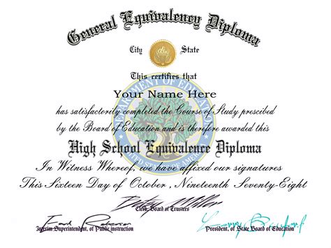 Using one of our free certificate templates, our free certificate generator will create your certificate instantly for you to download and print on your own printer. Diploma Certificates GED Novelty Diplomas Created From ...