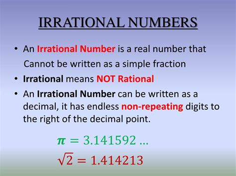 Ppt Irrational Numbers Powerpoint Presentation Free Download Id