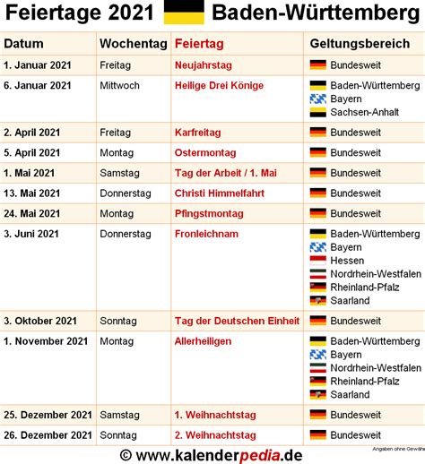 Feiertage 2021 bw / kalender 2021 bw zum ausdrucken. Feiertage Baden-Württemberg 2021, 2022 & 2023