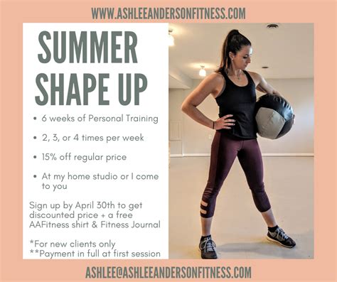 Summer Shape Up Ashlee Anderson Fitness