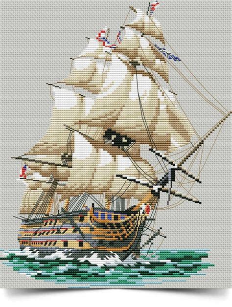 Sailing Ship Counted Cross Stitchpdf Fileinstant Download Etsy