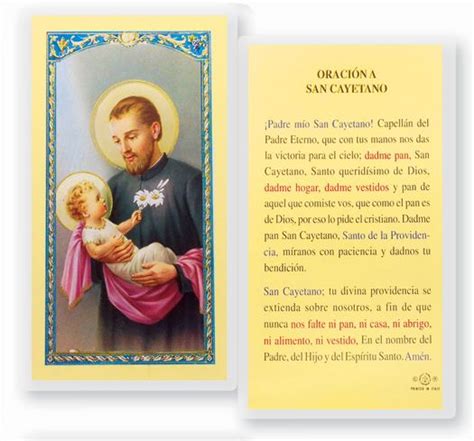San cayetano es el santo a quien se le atribuyen los milagros laborales, por eso, esta oración poderosa nos ayuda a solucionar los problemas de dinero de forma urgente. ORACION A SAN CAYETANO HOLY CARD