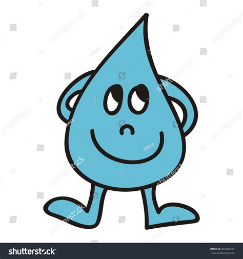 Cute Cartoon Water Drop Vector Illustration Stock Vector Royalty Free