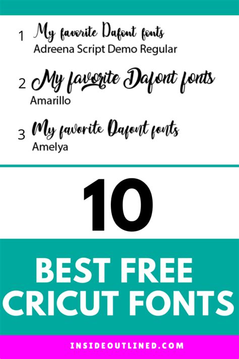 Free Cricut Fonts Free Cheat Sheet Insideoutlined