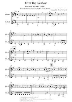 High quality sheet music for over the rainbow by harold arlen to download in pdf and print. Over The Rainbow (from The Wizard Of Oz) for Violin Duet in 2020 | Violin, Digital sheet music ...