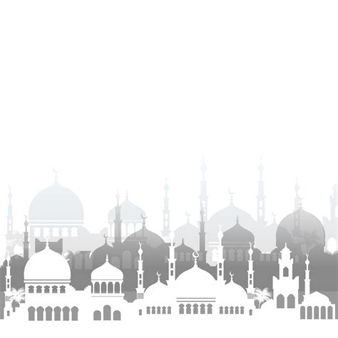Eid Al Fitr Vector Illustration Line Silhouette Of Mosque With Zohal